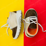Load image into Gallery viewer, Brown And Cream Shoes With White Lases Boys Shoes | BS2000A