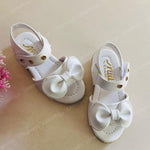 Load image into Gallery viewer, White Bowknot with Stripes Baby Girl Fancy Sandals