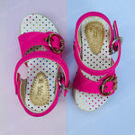 Load image into Gallery viewer, White and Shocking Pink Fancy Sandals For Girls