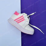 Load image into Gallery viewer, White And Pink Lining Girls Imported Sneakers | GS1004