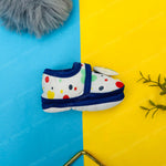 Load image into Gallery viewer, Blue And White Butterfly Fleece Newborn Girls Shoes | GS1001C