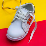 Load image into Gallery viewer, White And Golden Lining Boys And Girls Imported Sneakers | BGS