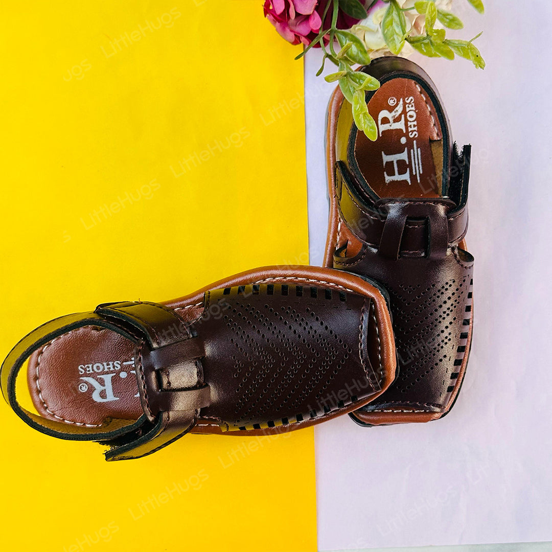 Brown Stripes Kids Imported Sandals For Boys and Girls