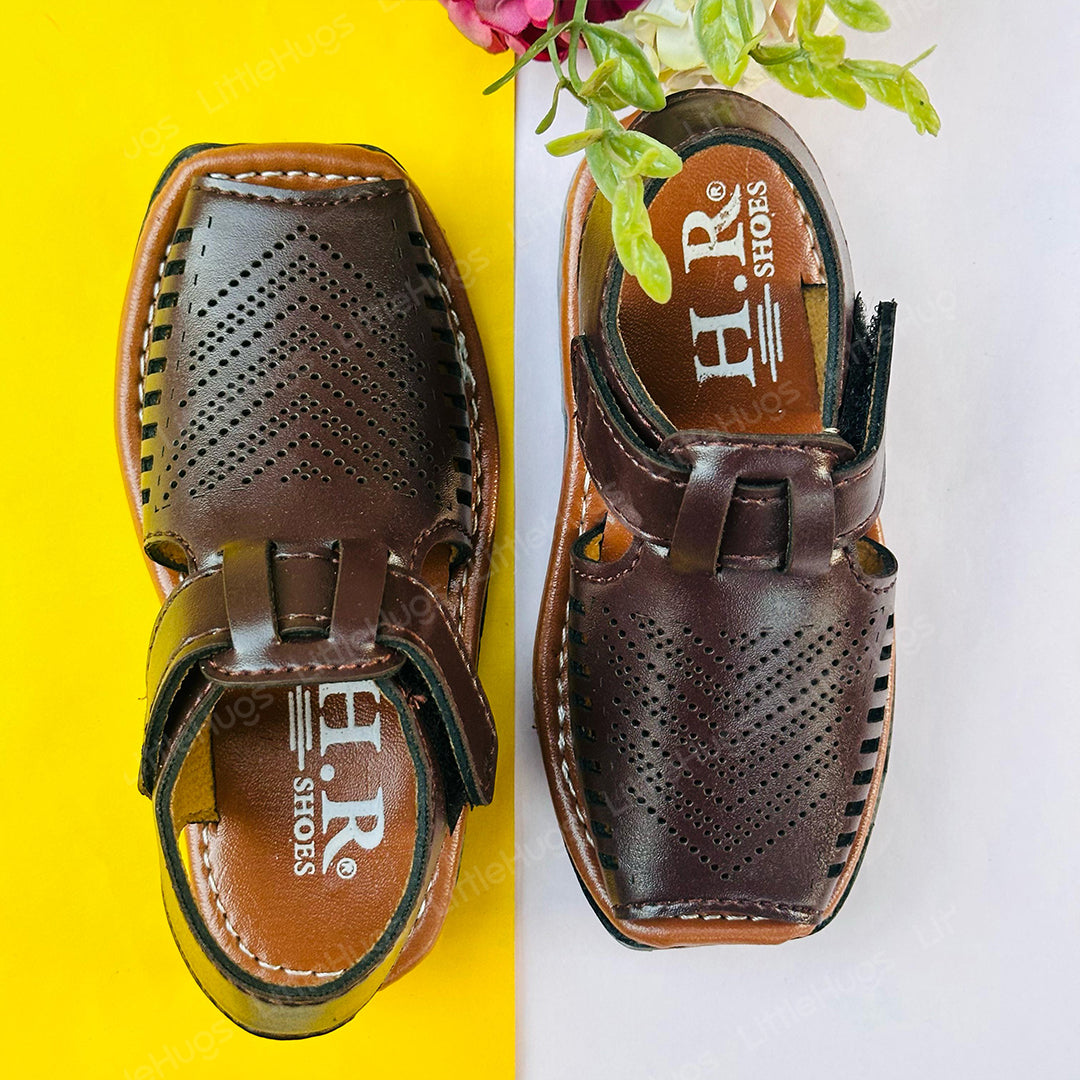 Brown Stripes Kids Imported Sandals For Boys and Girls