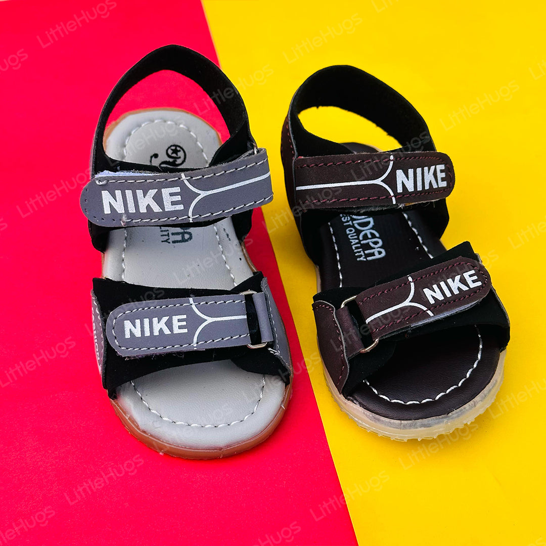 NK Brown and Black Two Stripes Sandals for Baby Boy and Girls