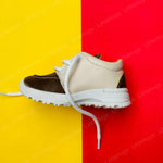 Load image into Gallery viewer, Brown And Cream Shoes With White Lases Boys Shoes | BS2000A
