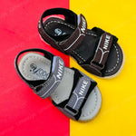 Load image into Gallery viewer, NK Grey and Black Two Stripes Sandals for Baby Boy and Girls
