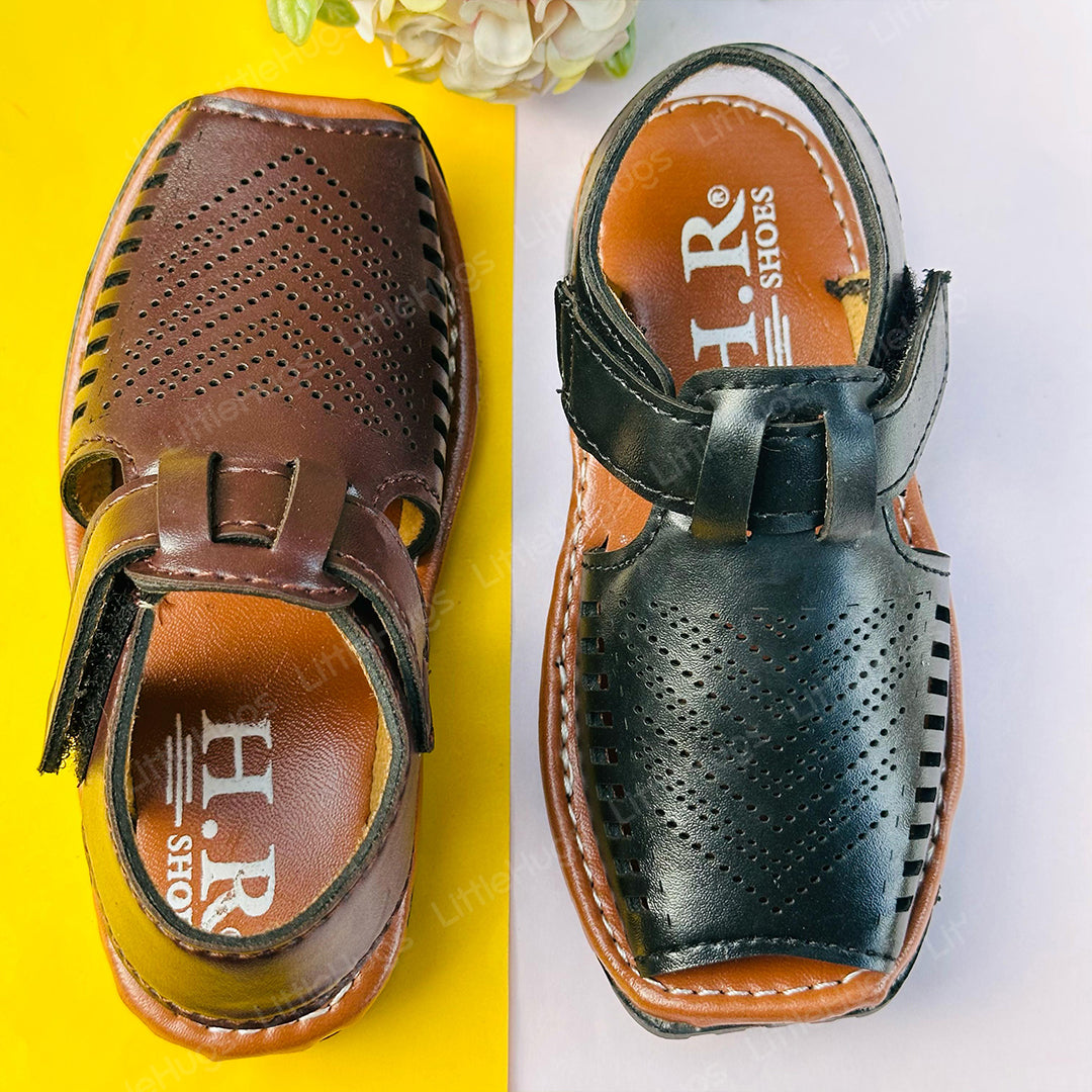 Brown Stripes Kids Imported Sandals For Boys and Girls