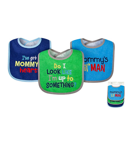 Mommy Lil Man Pack Of 3 Bibs Set