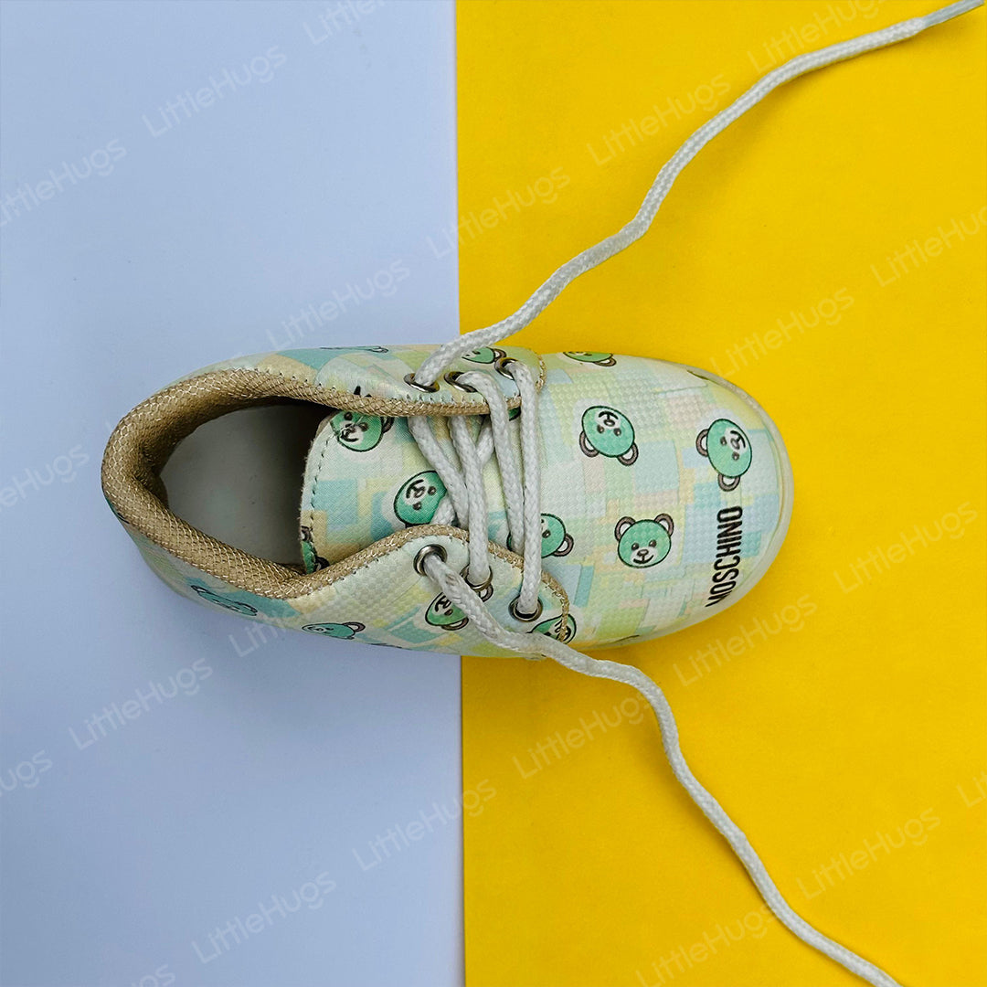 Green Teddy Bear White Lases Lightining Boys And Girls Shoes | BGS103