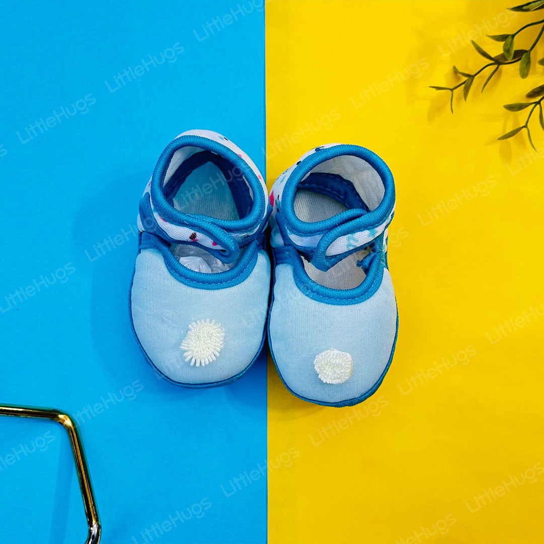 Sky Blue Newborn Stripes Shoes