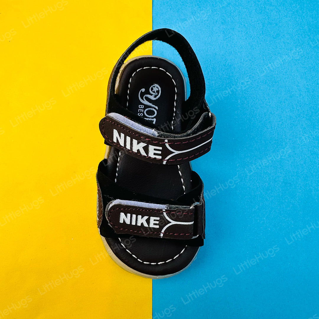NK Brown and Black Two Stripes Sandals for Baby Boy and Girls