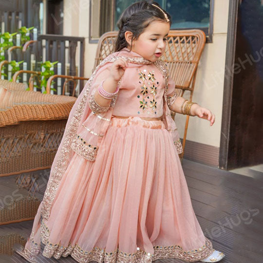 Cute Peach Dress for Baby Girls – Party and Wedding Wear