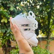 White and Silver Lining Imported Sneakers for Boys and Girls