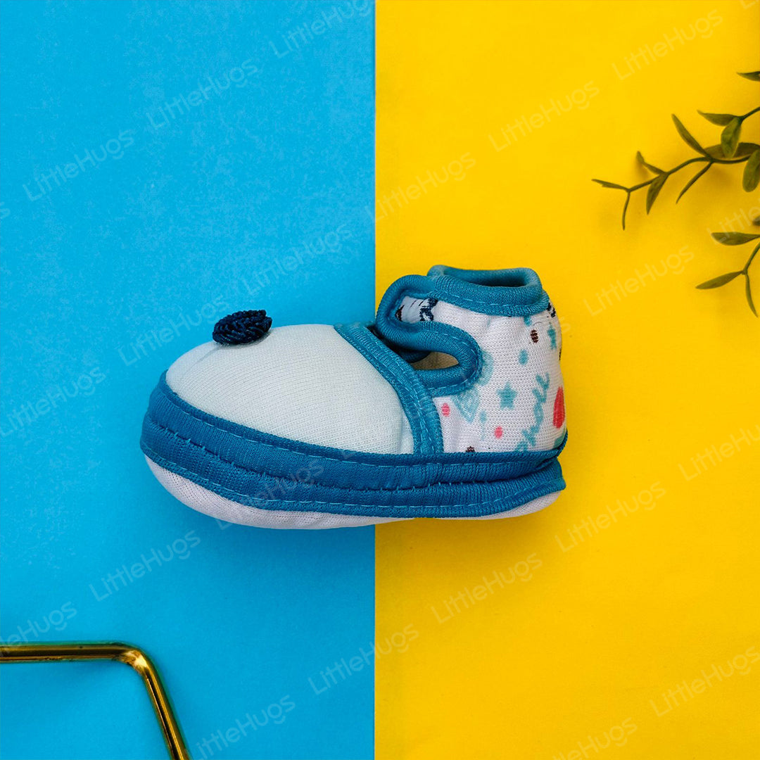 Sky Blue Fleece Shoes with Blue Balls