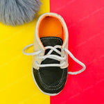 Load image into Gallery viewer, Green And Cream Shoes With Lases Boys Casual Shoes | BS2000B
