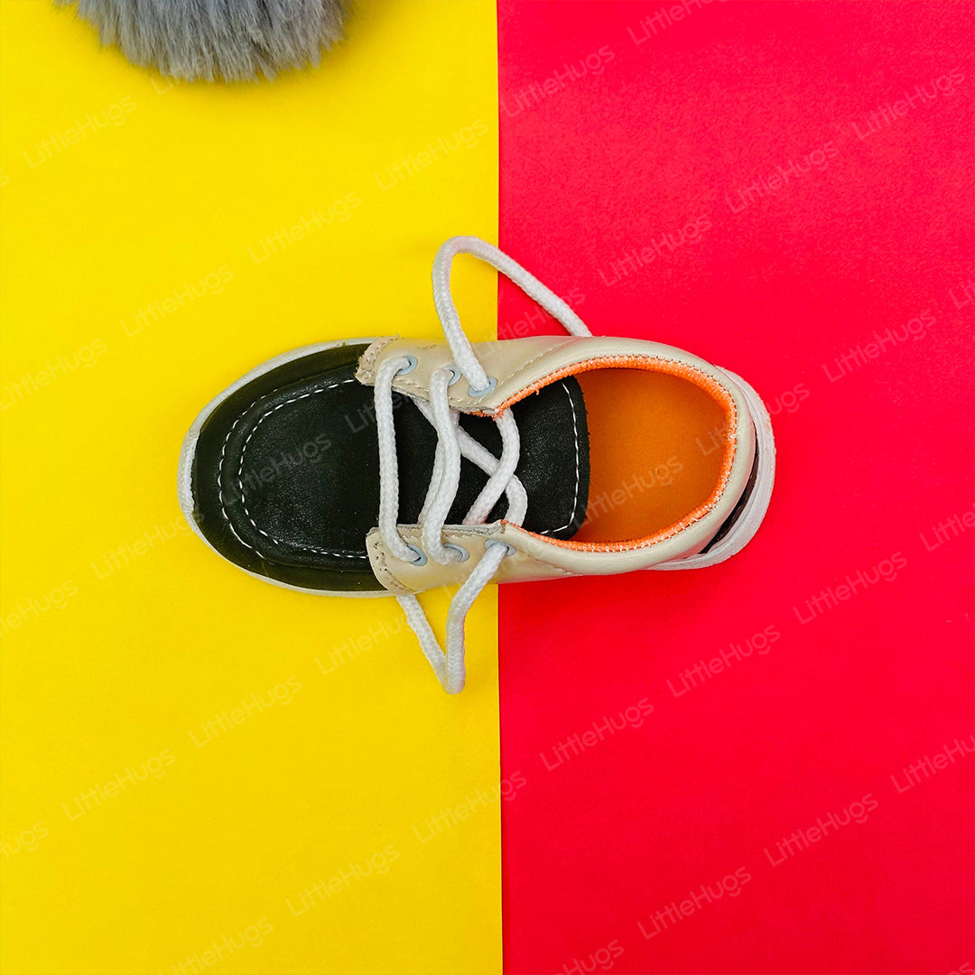 Green And Cream Shoes With Lases Boys Casual Shoes | BS2000B