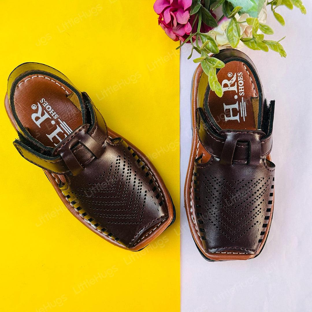 Brown Stripes Kids Imported Sandals For Boys and Girls