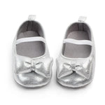 Load image into Gallery viewer, Baby Girl Silver Light wieght Bowknot Pre Walkers Shoes
