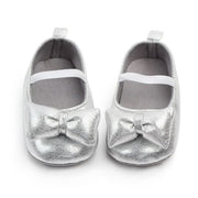 Baby Girl Silver Light wieght Bowknot Pre Walkers Shoes
